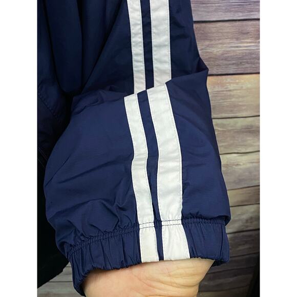 Vintage Nike Mens Blue & White Full Zip Jacket Size Medium 90s Y2K Soccer Warmer - Picture 7 of 13